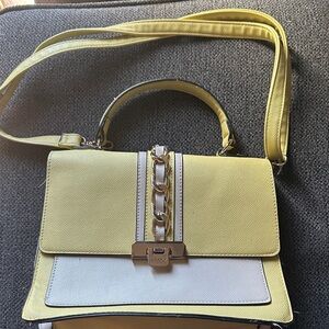 Aldo Two-Tone Yellow and Cream Crossbody Bag